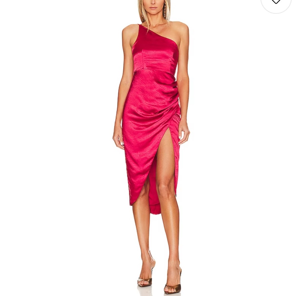 Renata Midi Dress in Cherry Red NWT M